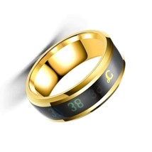 Smart Sensor Body Temperature Ring Stainless Steel Fashion Display Real-Time Temperature Test Finger Rings