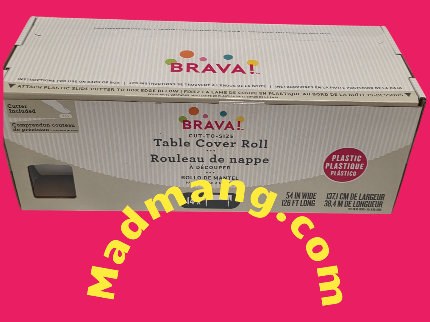 Tw-140-Box-white- Brava Table Cover Role 54 Inches Wide, 126 FT Long