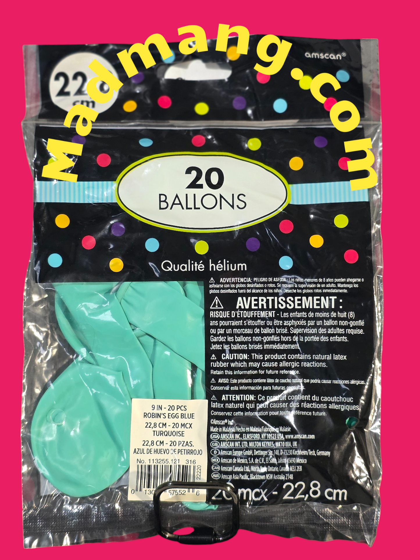 Balloon Turquoise blue 9inch helium quality 20 per pack