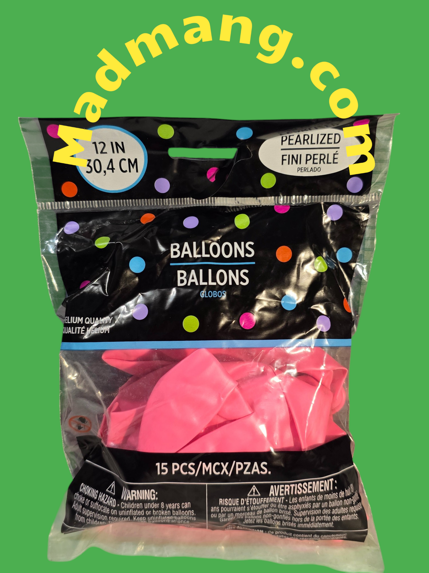 Balloon pink12 inch helium quality 15 per pack