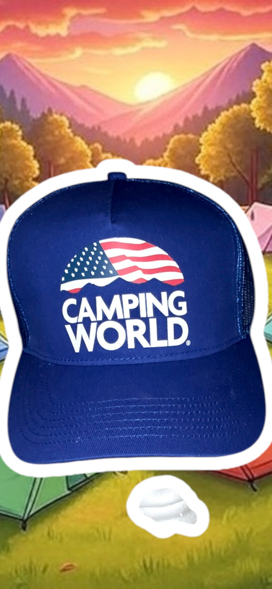 Baseball Cap, Hat, "Camping World" Blue