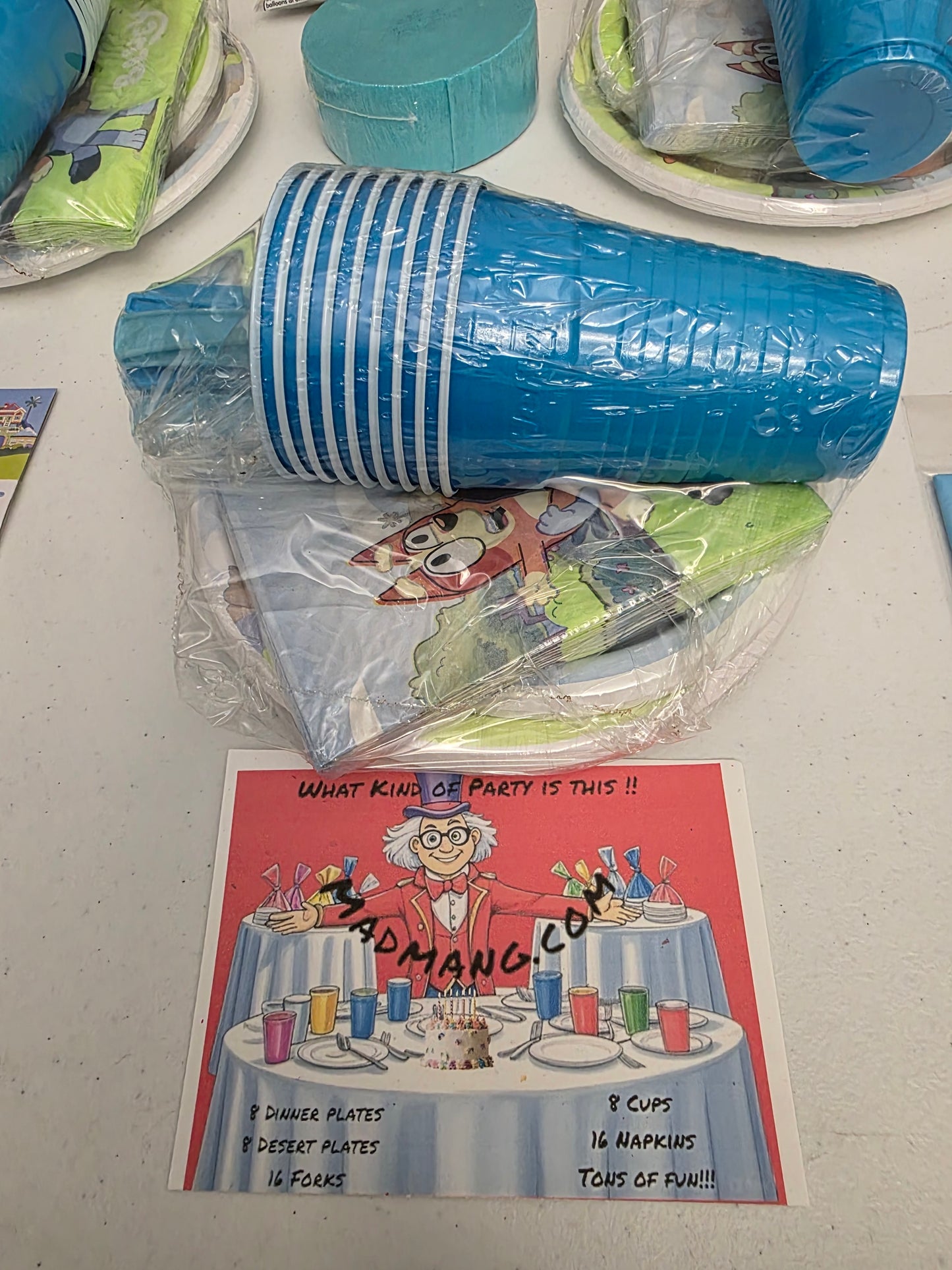 X Bluey Party Bundle each one is for 8 people