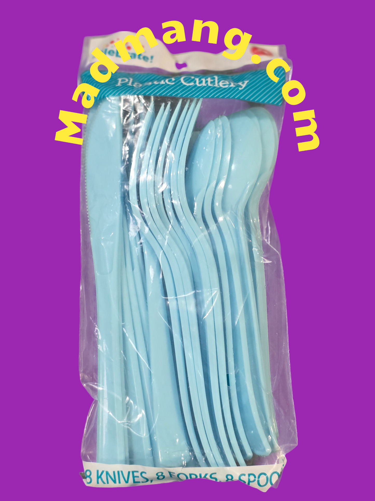 COMBO UTENSILS light BLUE 8 ea