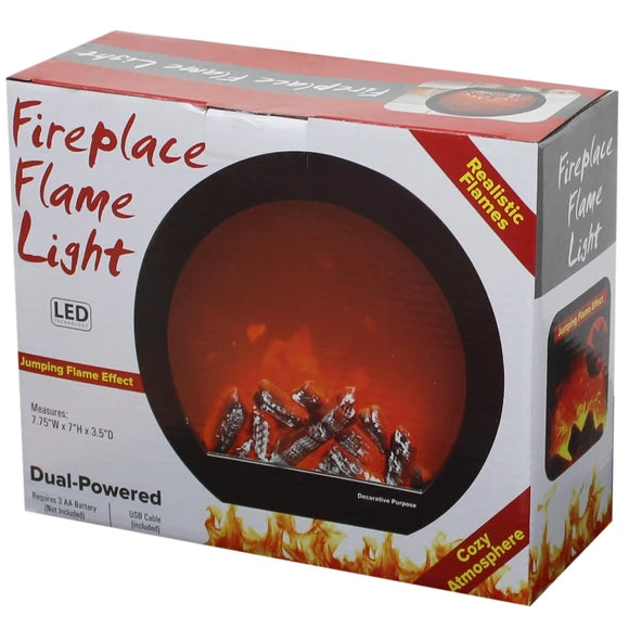 # F-110- Dual-Powered Tabletop LED Fireplace Flame Light