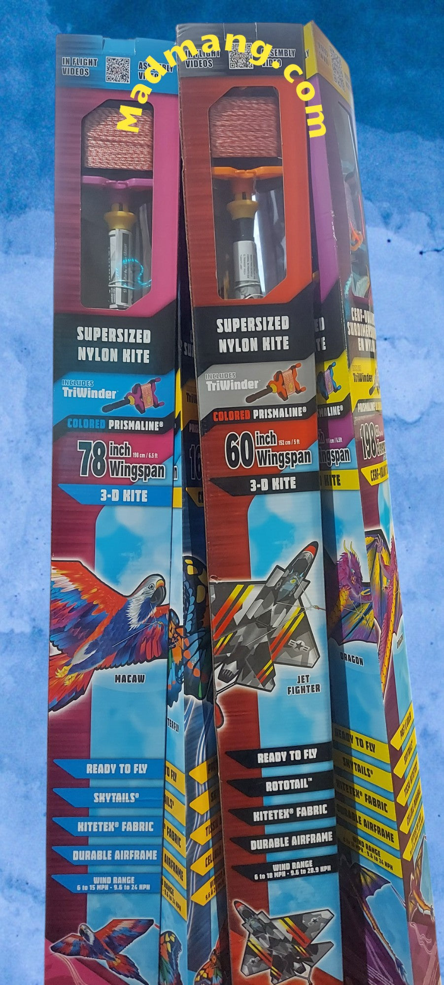 T-111 Kite SkyTails®, TriWinder® handle, and PrismaLine® kite string included!