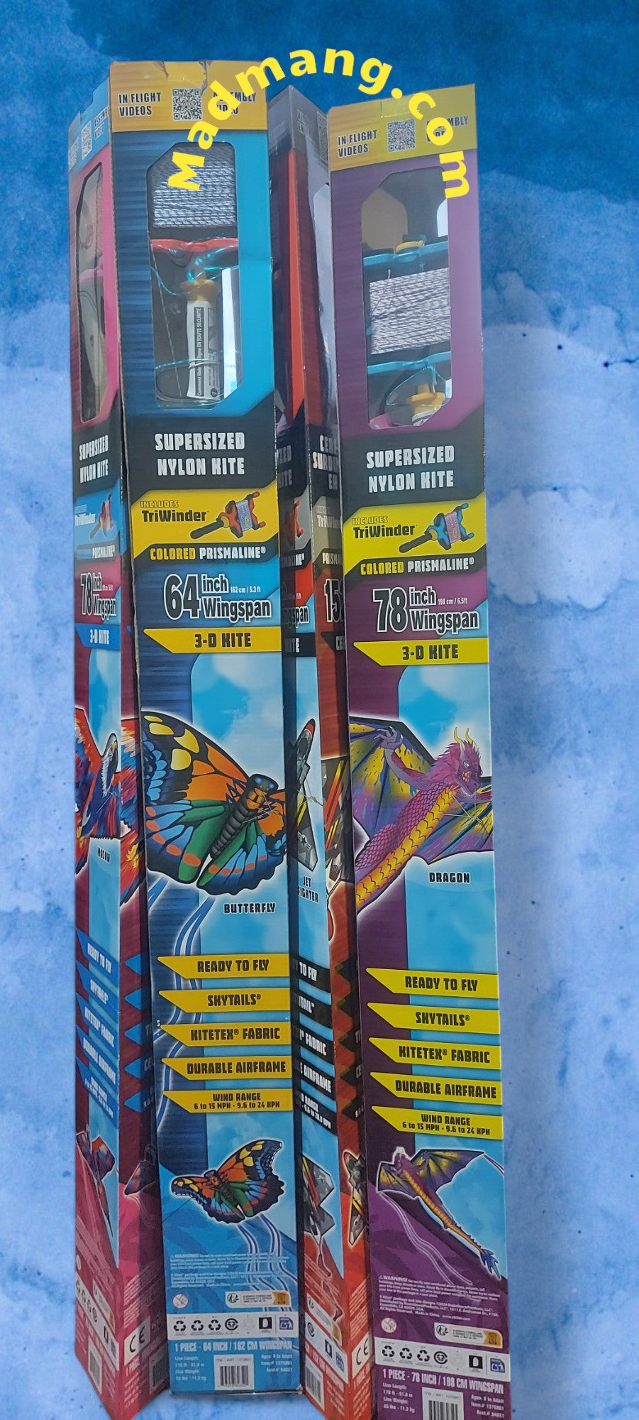 T-111 Kite SkyTails®, TriWinder® handle, and PrismaLine® kite string included!