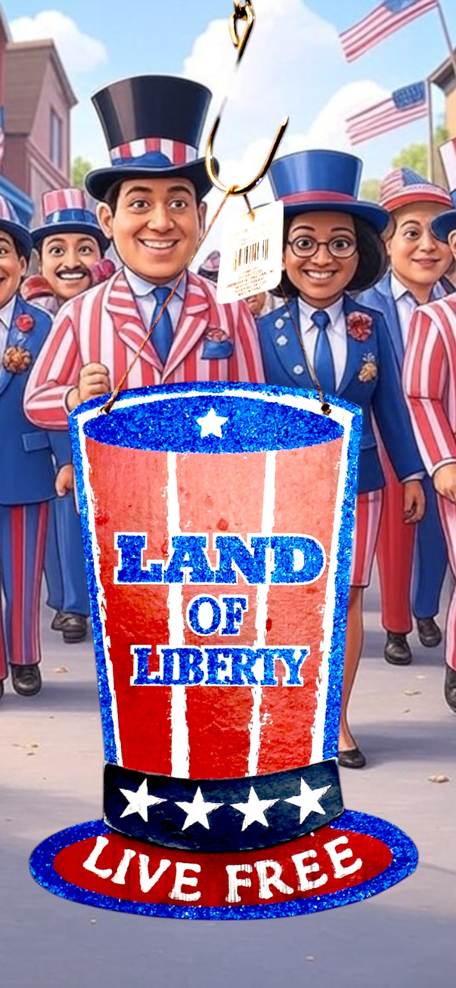 Patriotic Hanging Wall Decoration "Land of the Free Live Free