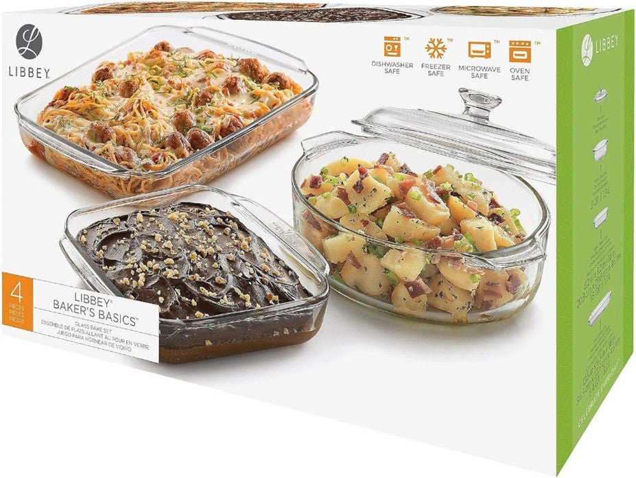 F-122-LIBBEY GLASS 4 Piece Bakeware Set