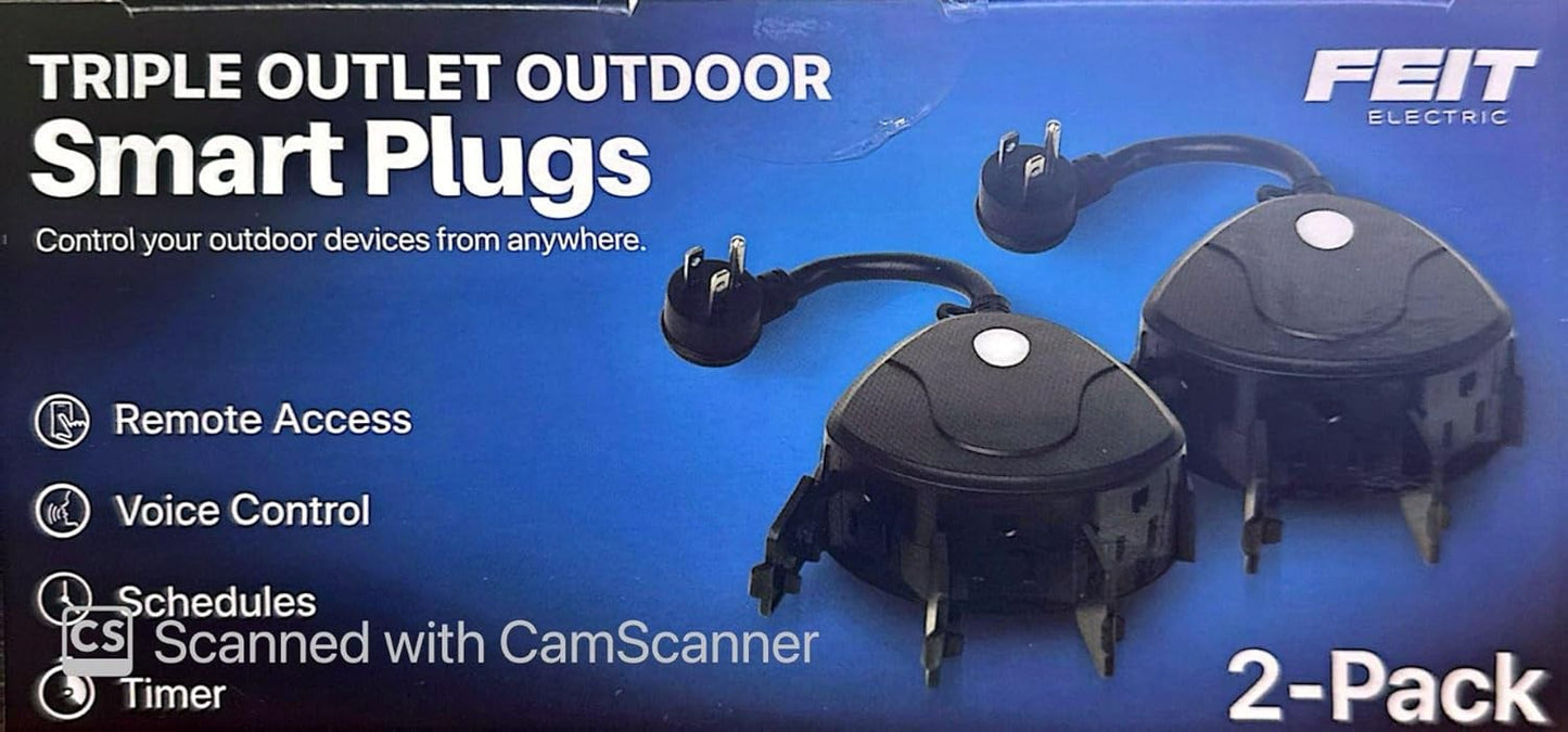 F-112 Triple outlet outdoor smart plug 2 pk