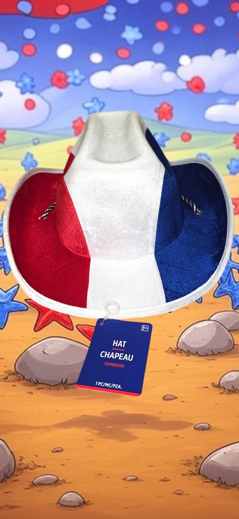 Patriotic Cowboy Hat, Red White and Blue