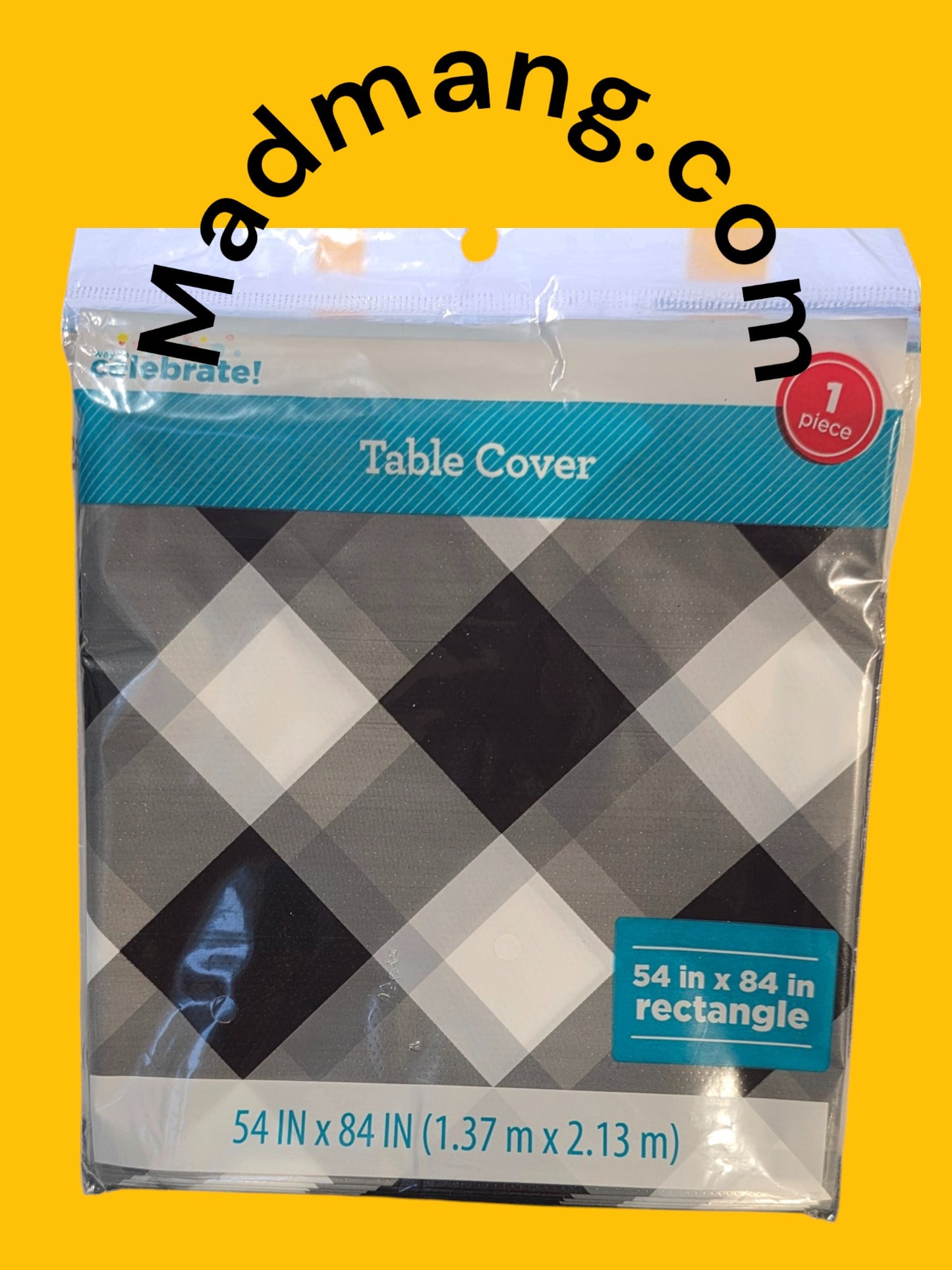 TABLE COVER BLACK AND WHITE 54 84 PK1