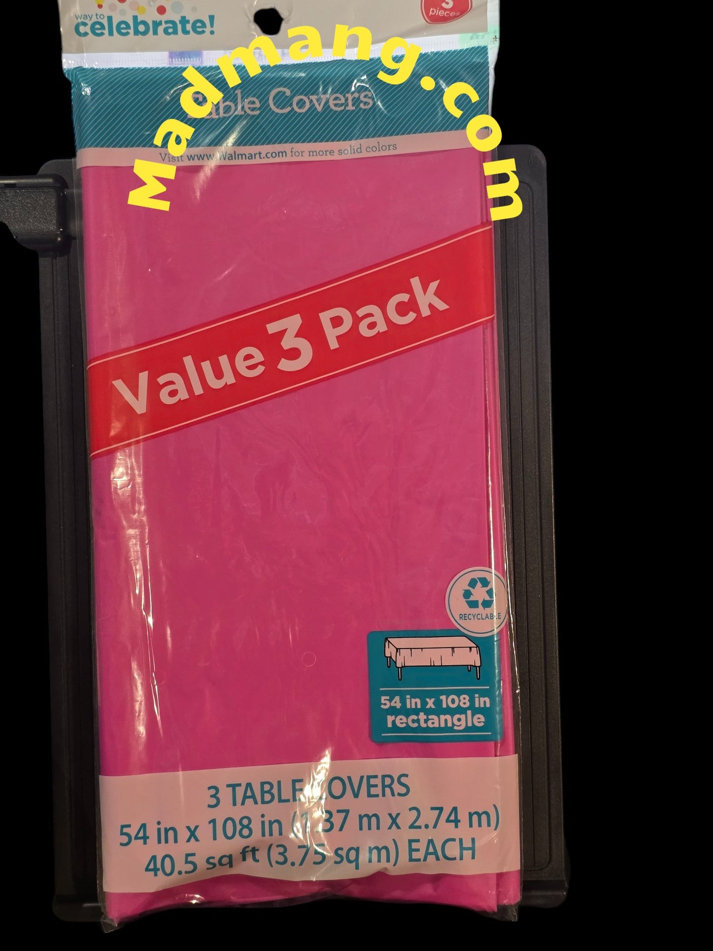 TABLE COVER DARK PINK 54 108 PK3