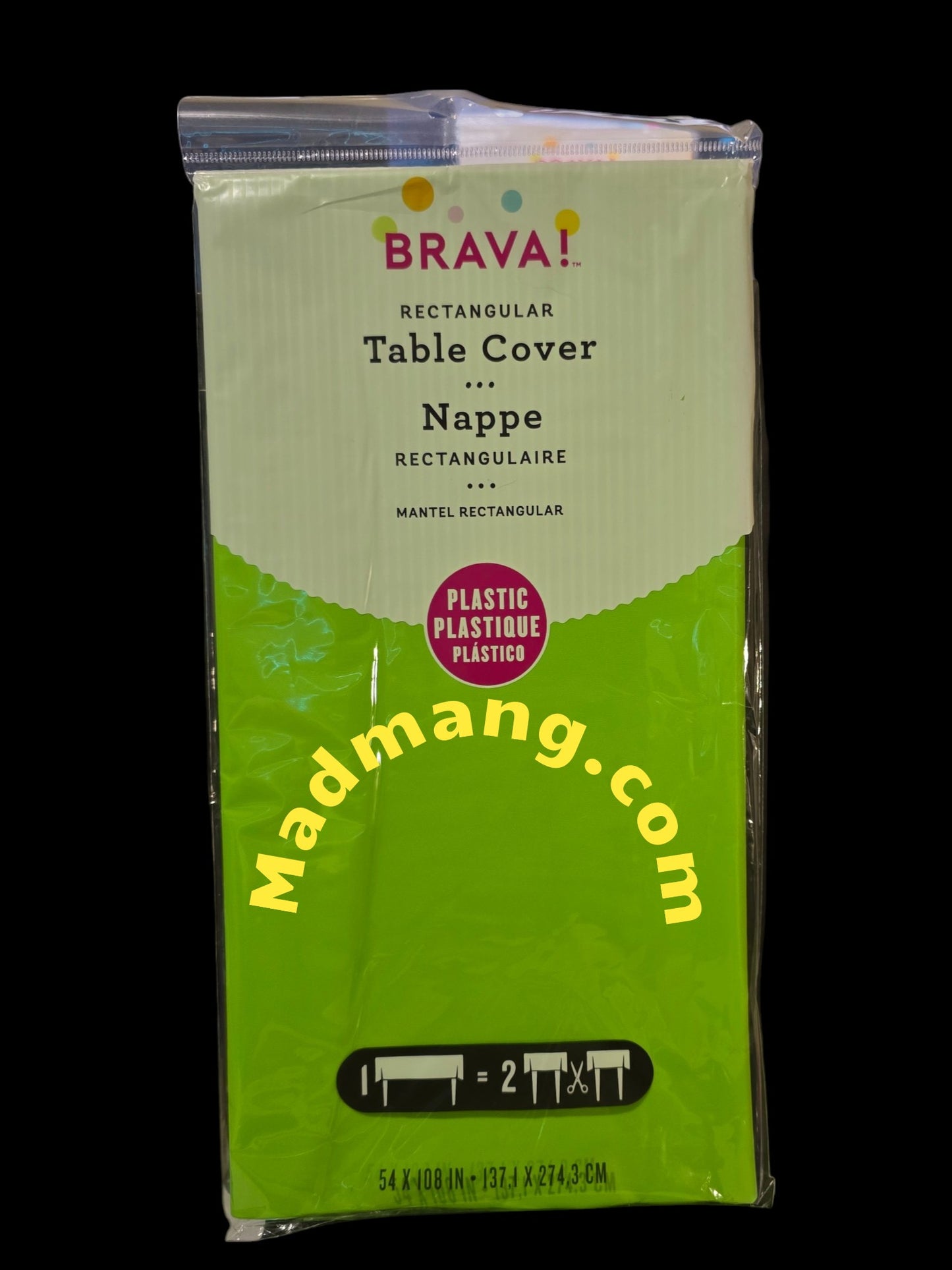 TABLE COVER GREEN 54 X 108 PK1