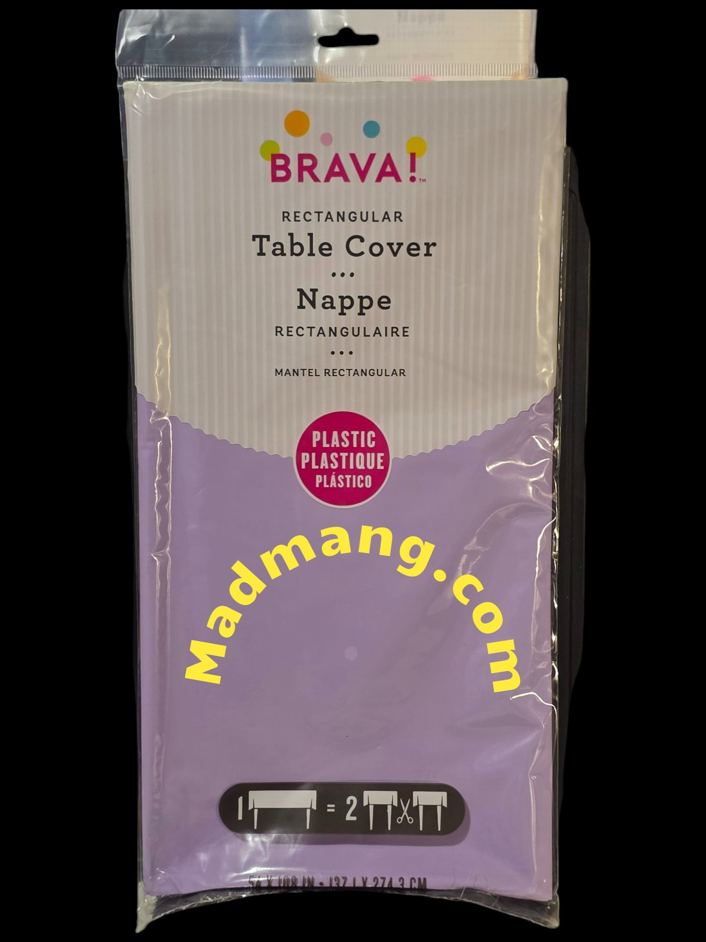 TABLE COVER LAVENDER 54 X 108 PK1