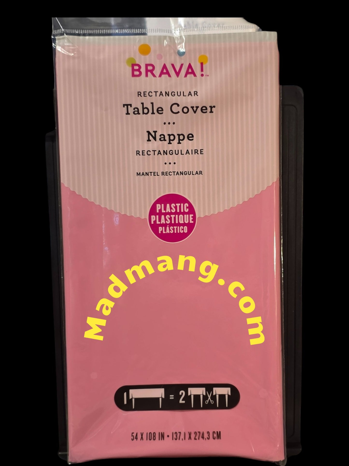 TABLE COVER LIGHT PINK 54 X 108 PK1