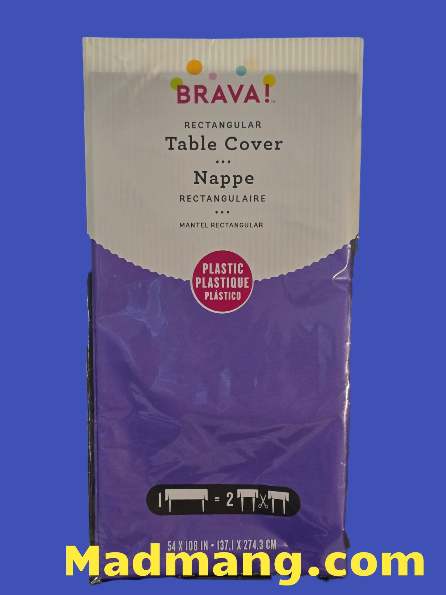 TABLE COVER PURPLE4 54 X 108 PK1