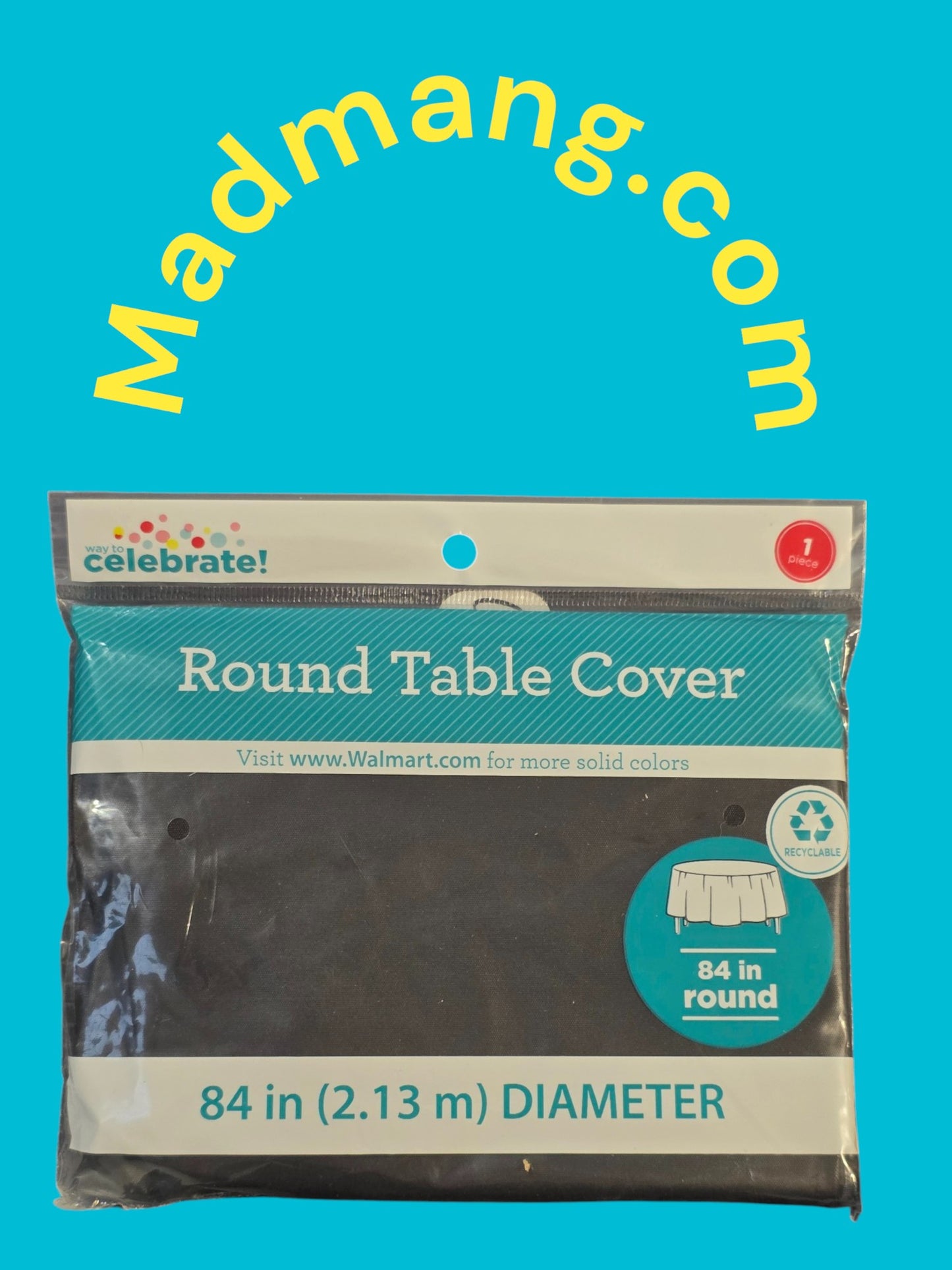 TABLE COVER ROUND BLACK 84 INCH PK1