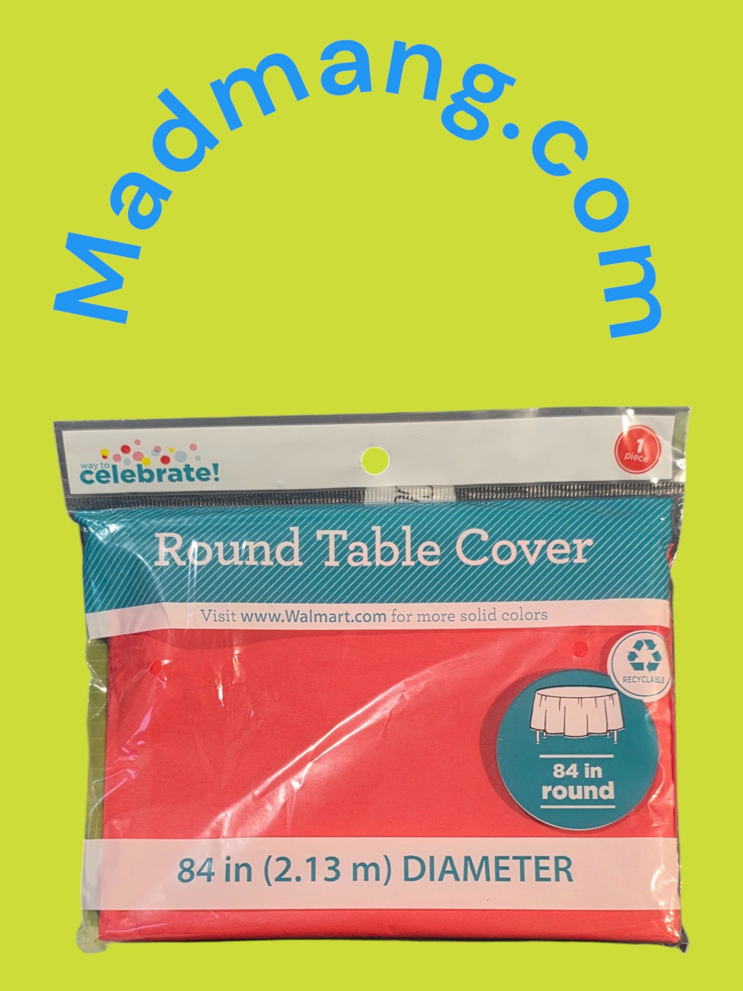 TABLE COVER ROUND ORANGE 84 INCH PK1