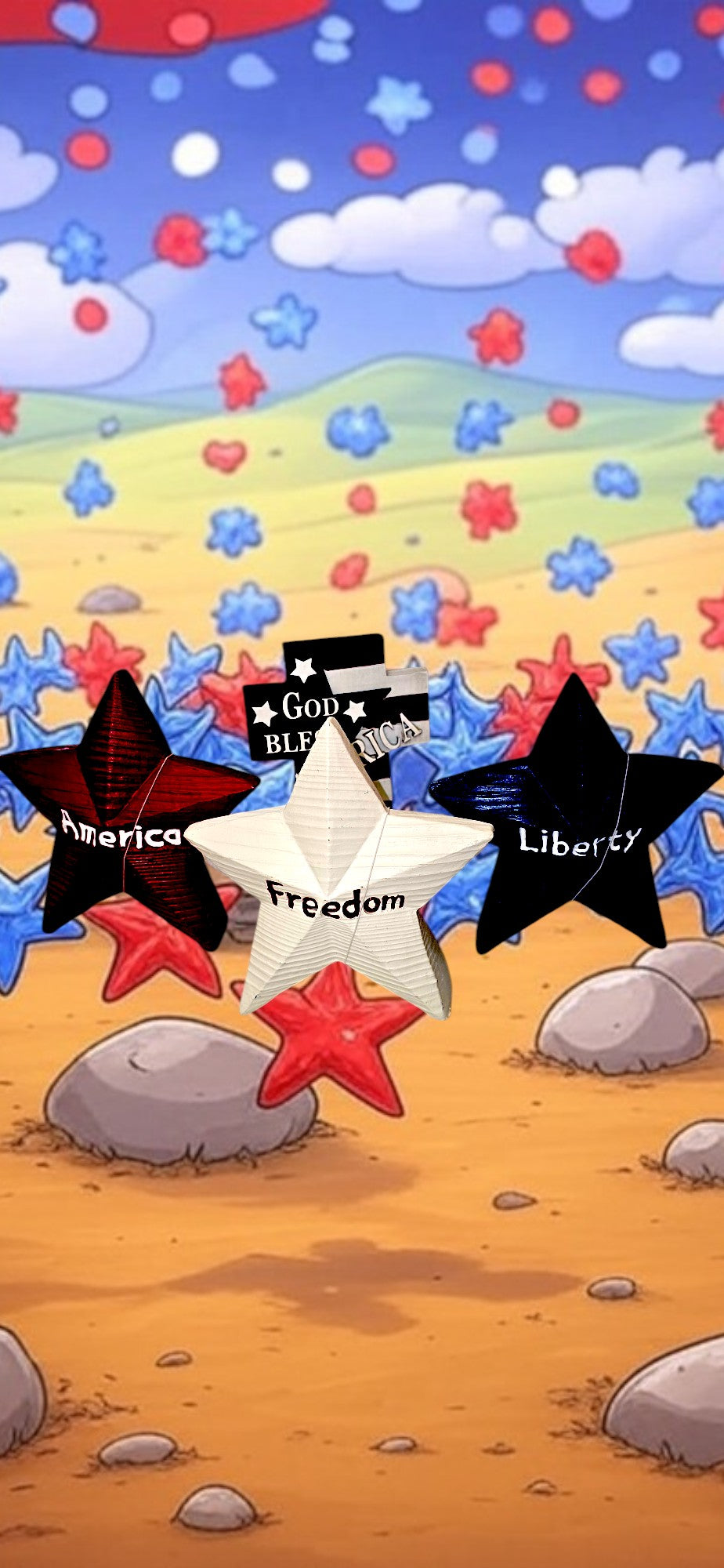 Patriotic, Tabletop, Wooden "Liberty Star"