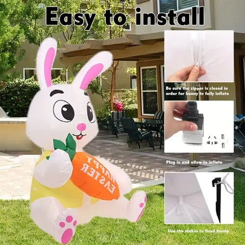 H-101- 4.6ft Easter Inflatable Bunny with LED Light