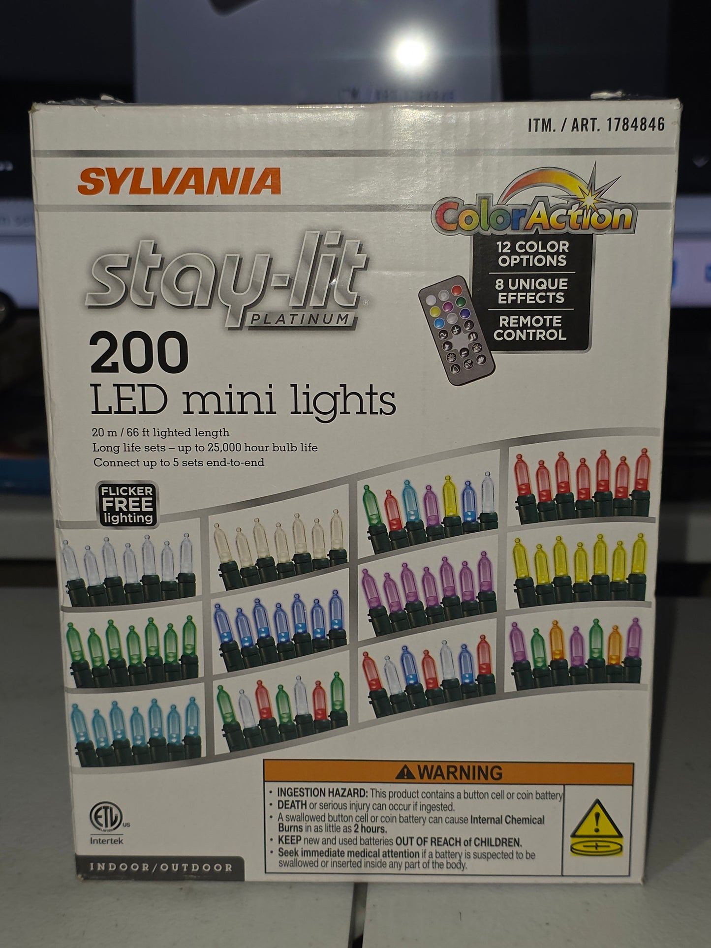 # F-107- Sylvania 66 ft 200 LED Mini Lights in multi-color.