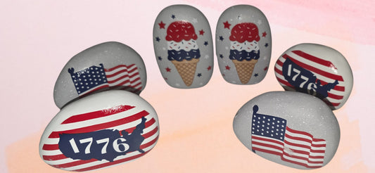 Decorative Rock American Flag