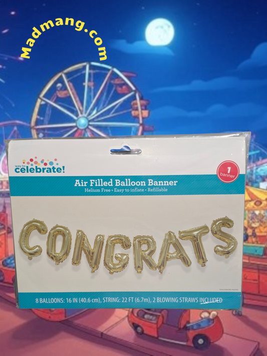 601-congrat-Air Filled Balloon Banner Congrats
