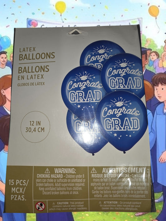 601-gradblu- Balloon Graduation Balloon blue specialty