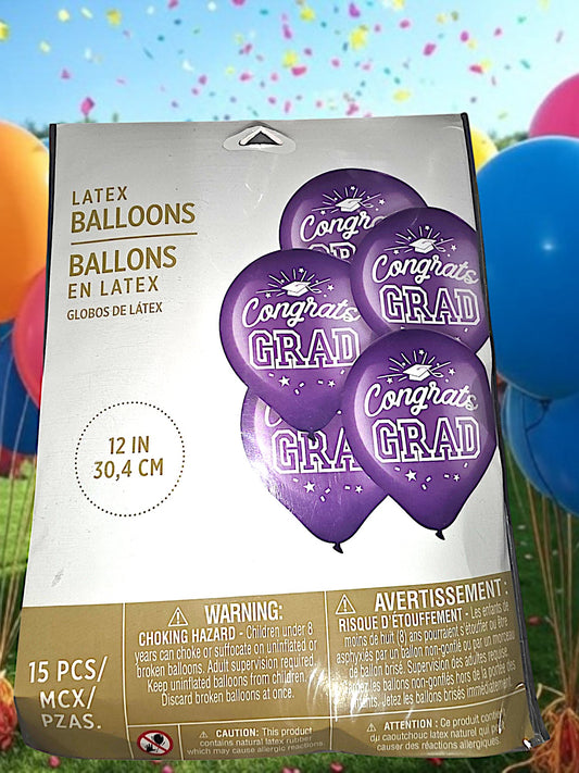 601-GRADPURP- Balloon Graduation Purlpe Balloon specialty