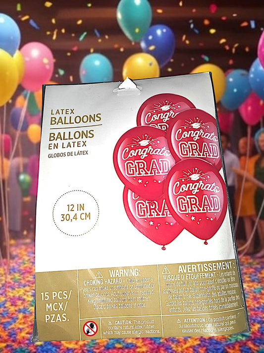 601-grad-red-  Balloon red specialty
