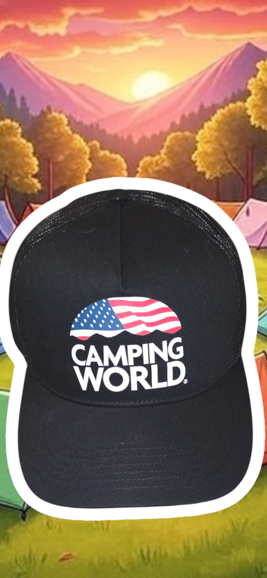 Baseball Cap, Hat, "Camping World" Black