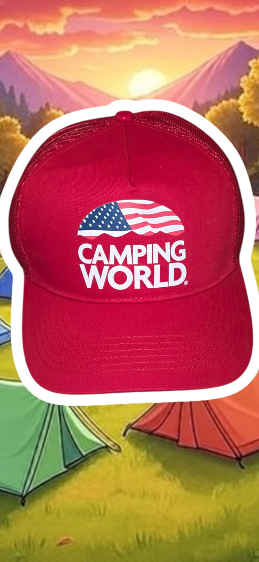 Baseball Cap, Hat, "Camping World" Red