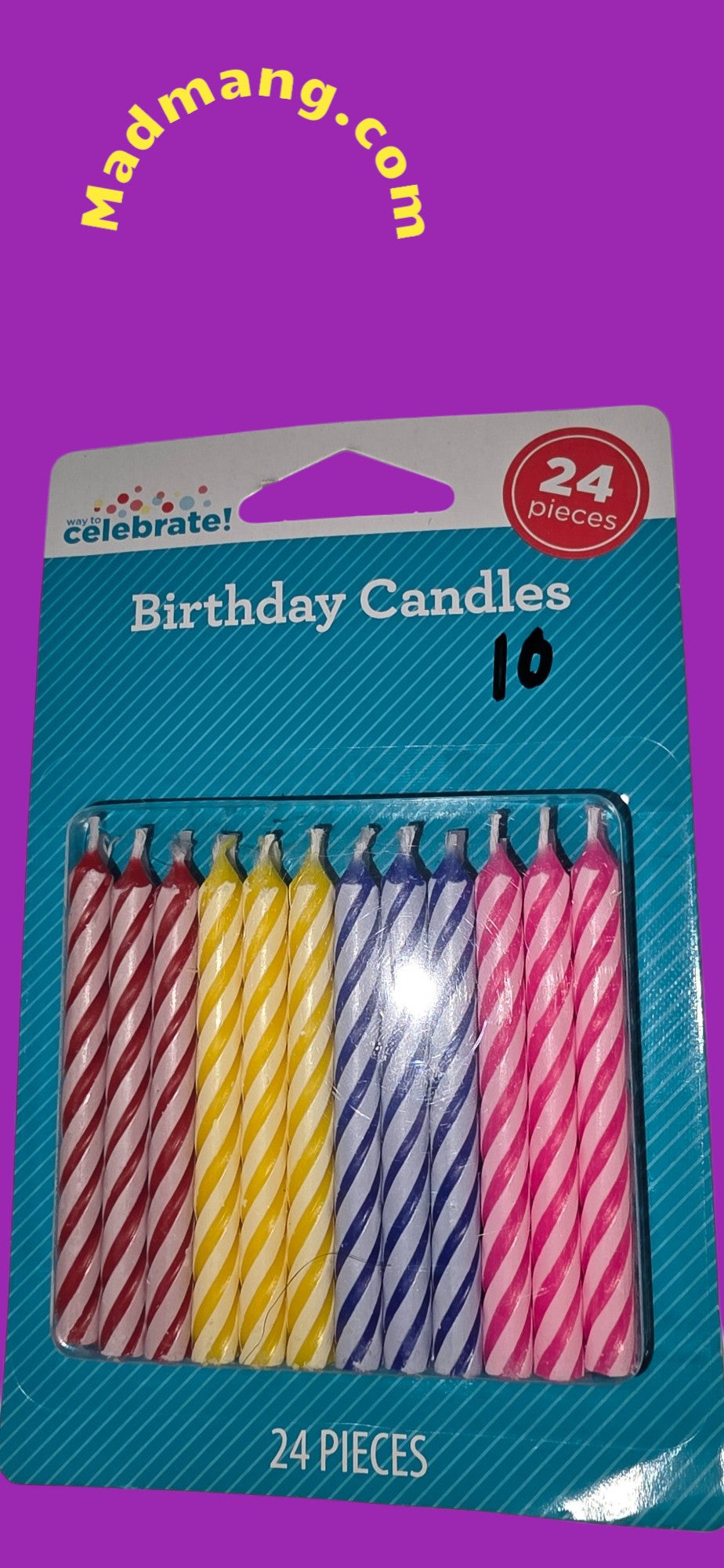 CANDLE, 24 PCS MULTICOLORED CANDLES #10