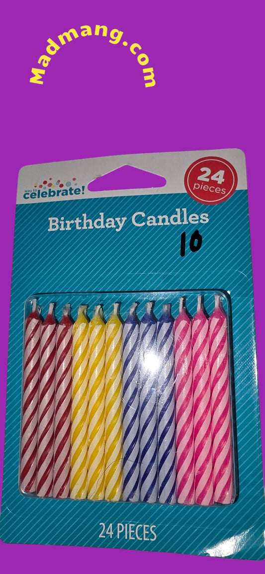 CANDLE, 24 PCS MULTICOLORED CANDLES #10
