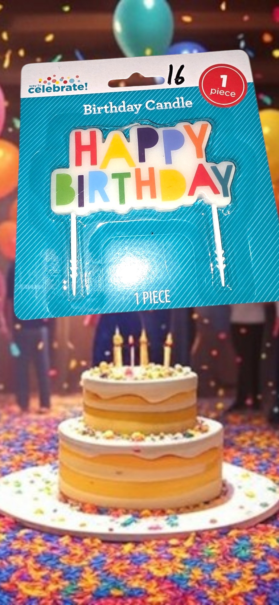 CANDLE CAKE TOPPER HAPPY BIRTHDAY #16