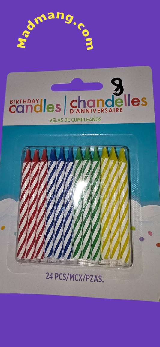 CANDLE, 24 PCS  MULTICOLORED CANDLES #8