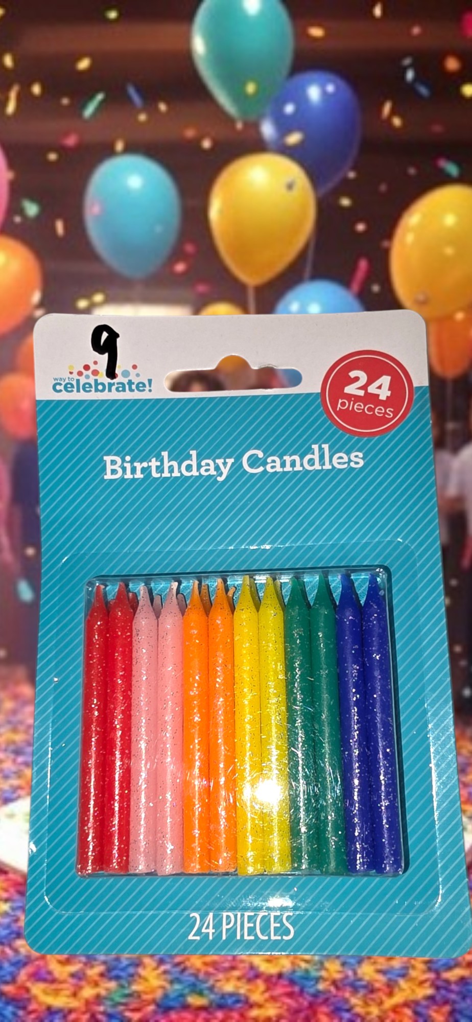 CANDLE, 24 PCS MUTI COLORED CANDLES # 9