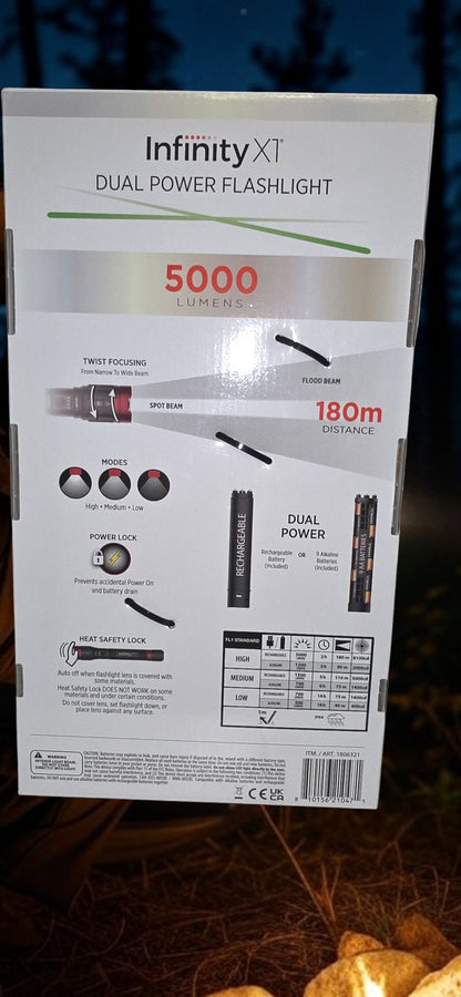 Infinity XT 5000 lumen Flashlight Rechargeable