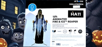 12 ft, Fire and Ice Reaper, Lawn Decoration, Spooky Halloween