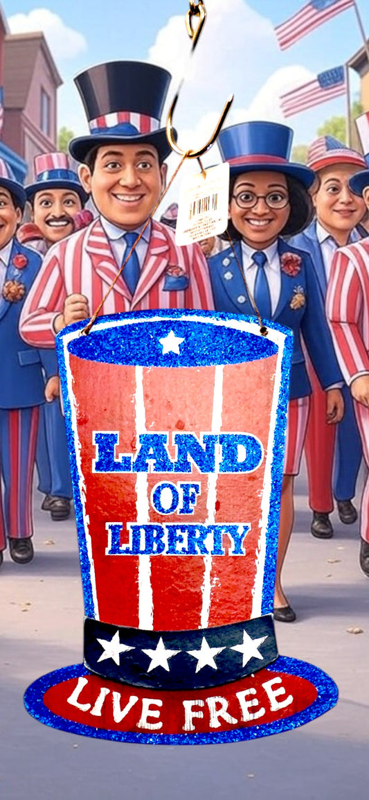 Patriotic Hanging Wall Decoration "Land of the Free Live Free