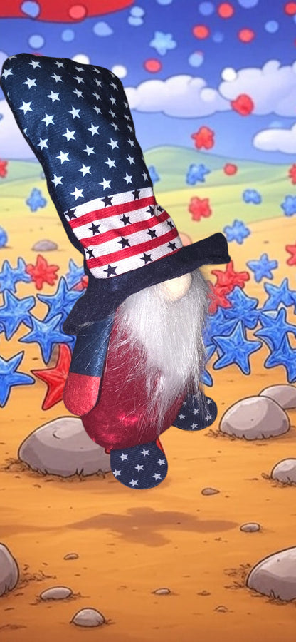 Patriotic,Fury Gnome, Red white and Blue