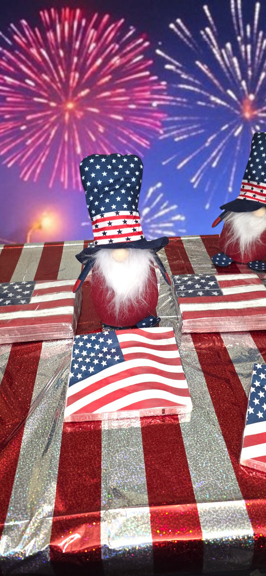 Patriotic,Fury Gnome, Red white and Blue