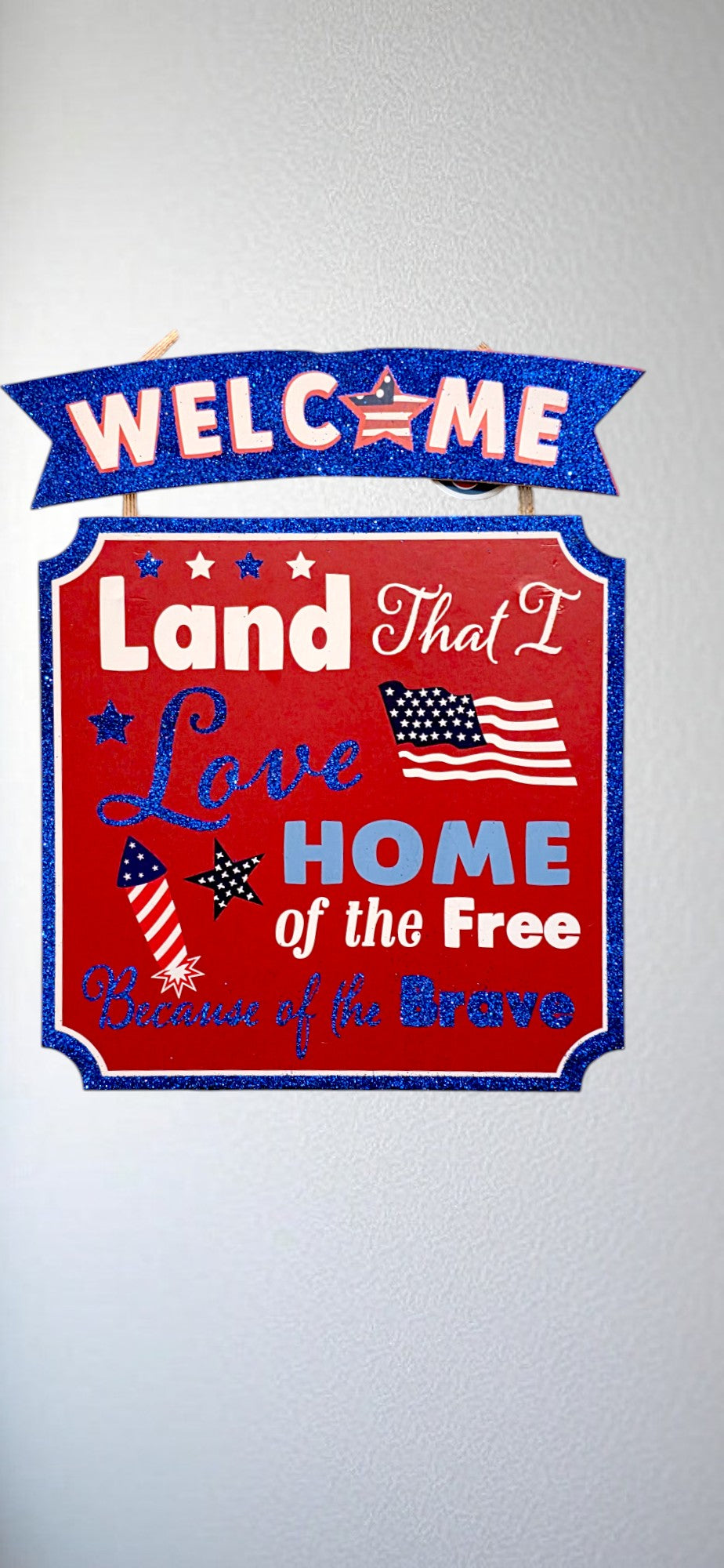 Patriotic Red White and Blue "Welcome Sign"