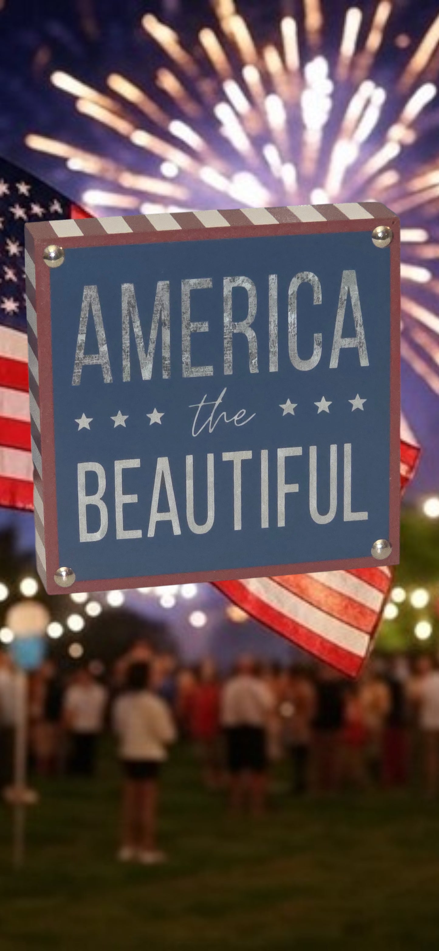 Patriotic, Tabletop or Hanging Picture "America the Beautiful"