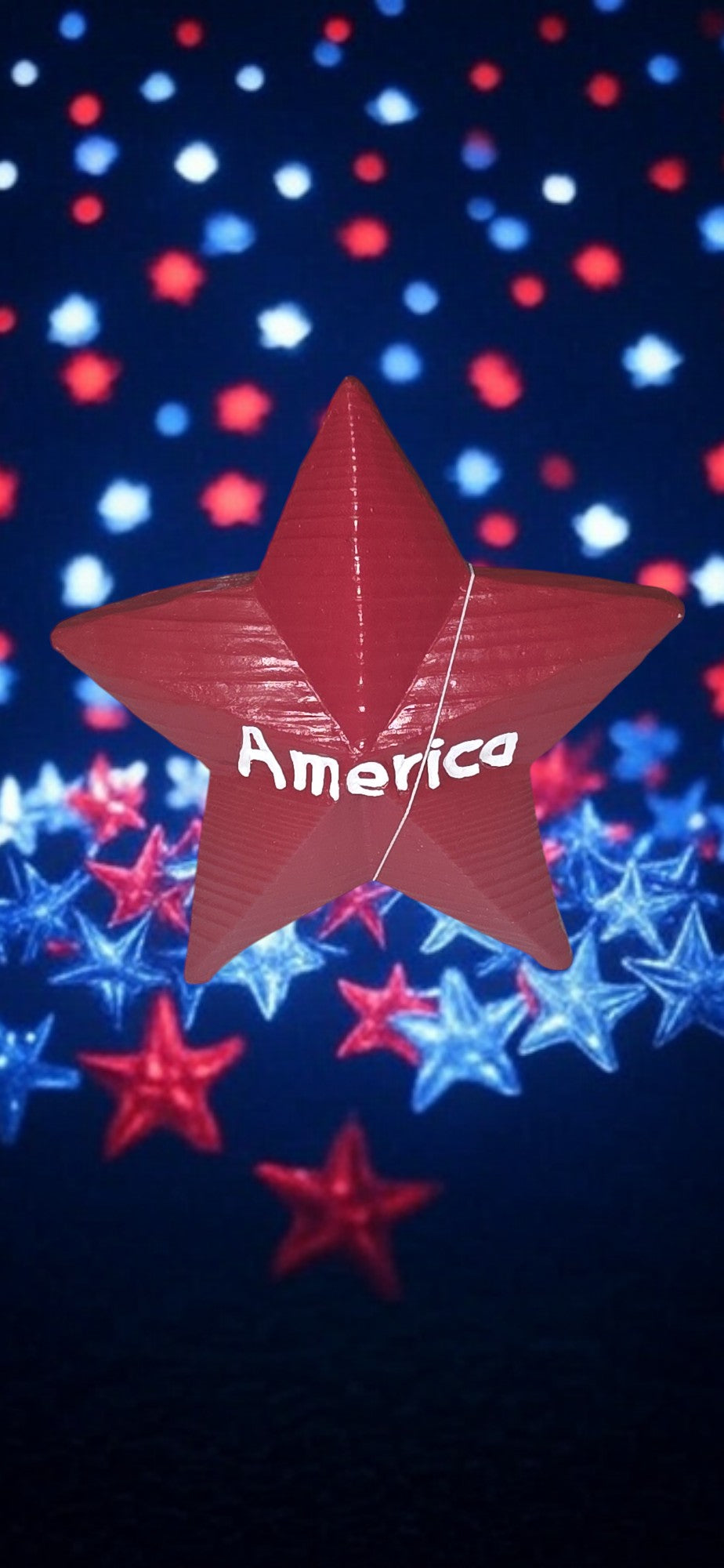 Patriotic Wooden Star Decoration "Red America"