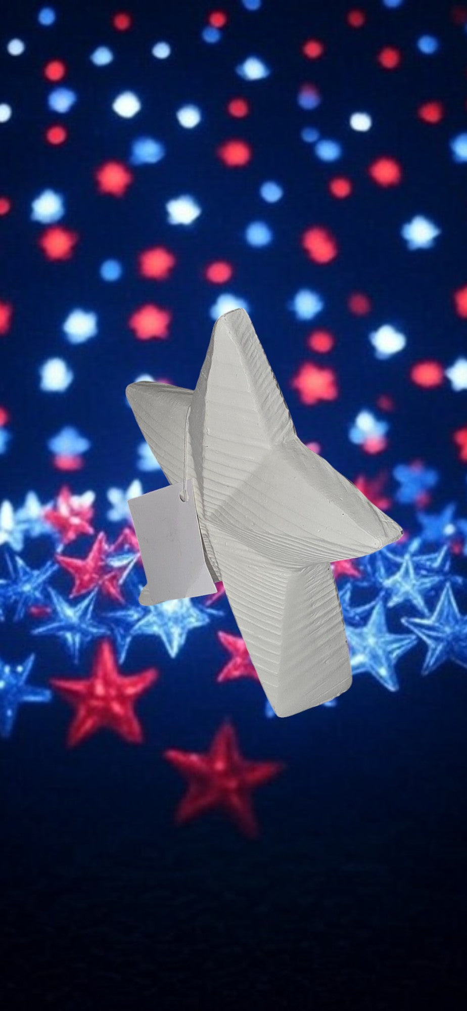 Patriotic Wooden Star Decoration : "White Star Freedom"