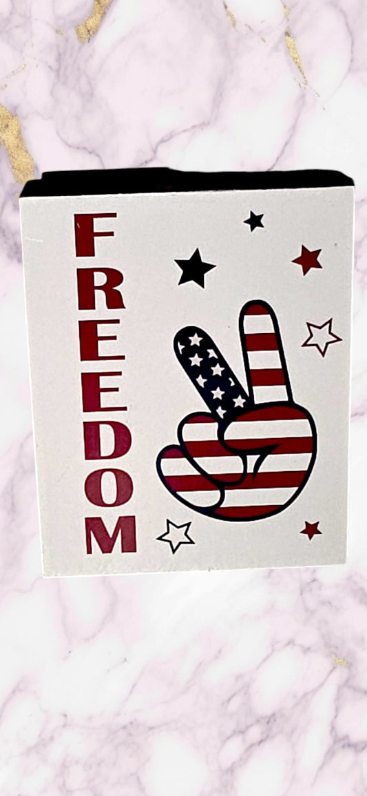 Patriotic Wooden Picture for Wall or Tabletop