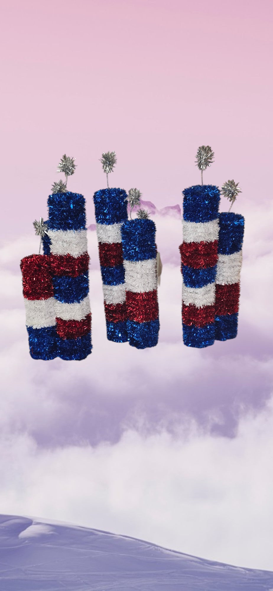 Patriotic Table decor Fake Candles