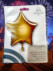 Balloon, gold star balloon