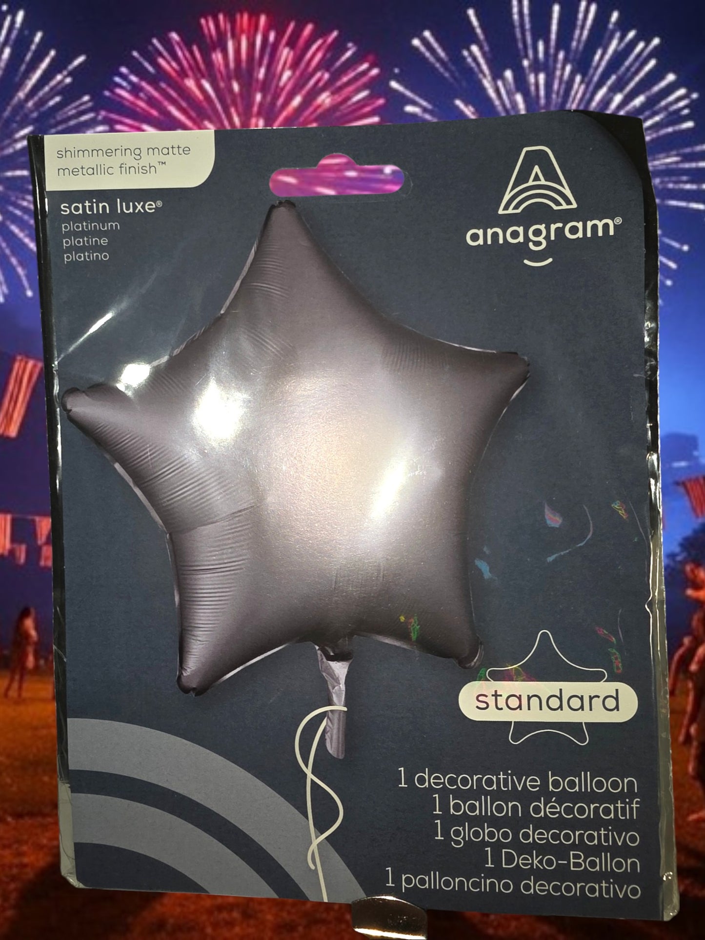 Balloon grey satin star balloon